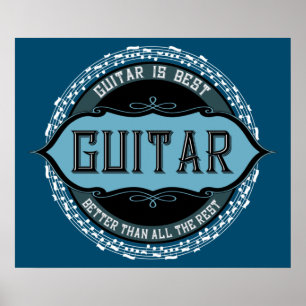 Poster Círculo de Nota de Música de Violão