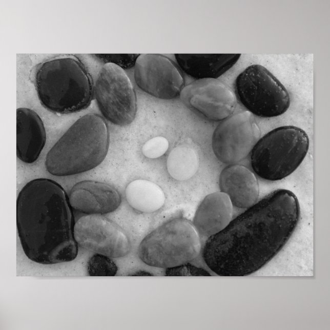 Poster Círculo de Preto, Cinza e Branco (Frente)