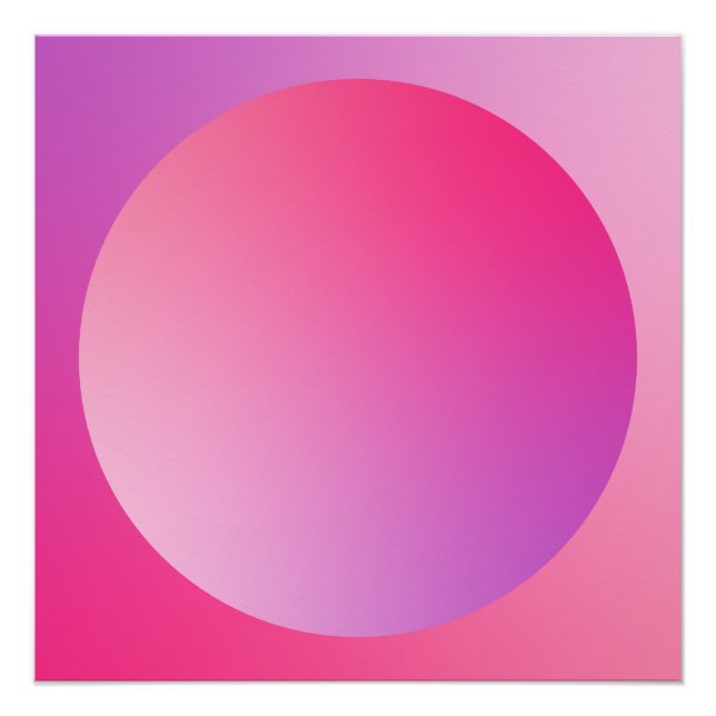 Pôster Círculo de Vinheta com Gradiente Rosa em Design Ab (Frente)