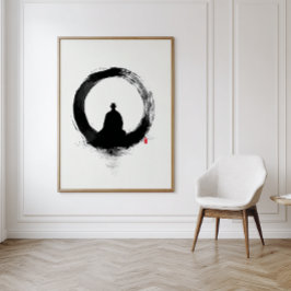 Pôster Círculo Enso - Arte de Parede com Tinta Zen - Deco