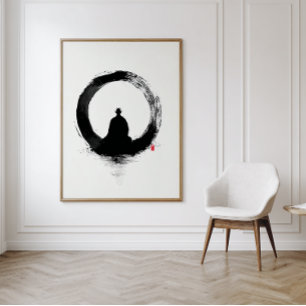 Pôster Círculo Enso - Arte de Parede com Tinta Zen - Deco
