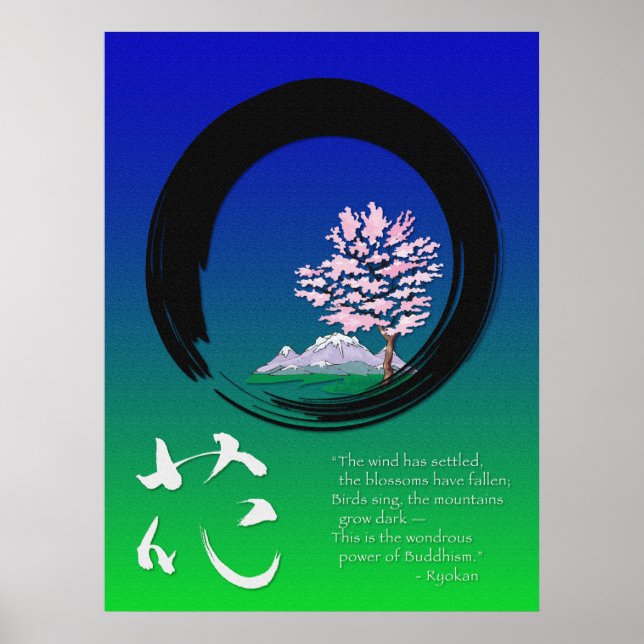 Pôster Círculo Enso e sabedoria Zen de Ryokan (Frente)