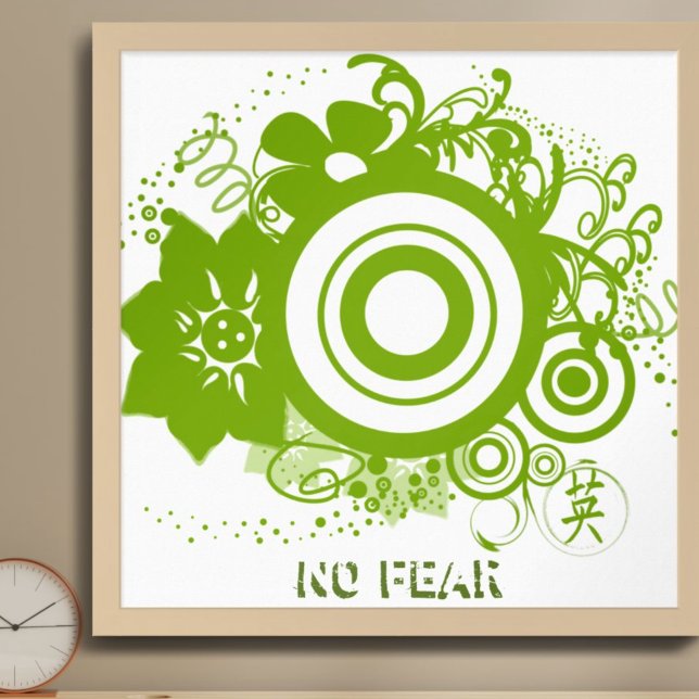 Poster Círculo Flor com Kanji para Coragem (Criador carregado)