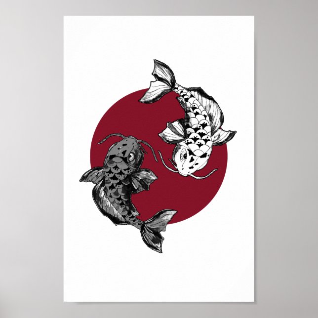 Poster Círculo Koi Japonês (Frente)