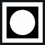 Pôster Círculo preto e branco, Design geométrico simples.<br><div class="desc">Um design geométrico em preto e branco,  com um círculo.</div>