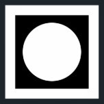 Pôster Círculo preto e branco, Design geométrico simples.<br><div class="desc">Um design geométrico em preto e branco,  com um círculo.</div>