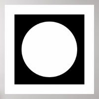 Círculo preto e branco, Design geométrico simples.