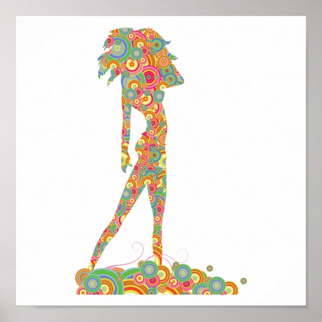 Pôster círculo retro chic (Frente)