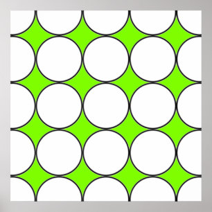 Poster círculos brancos em fundo verde fluorescente