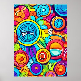 Poster Círculos Coloridos Abstrato