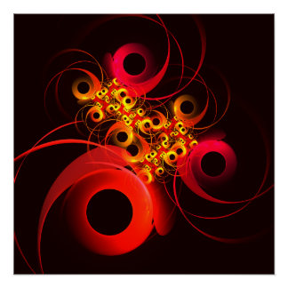 Pôster Círculos Coloridos Padrão Moderno de Arte Abstrato