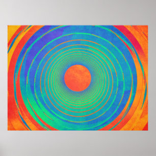 Poster Círculos Concêntricos Vibrantes