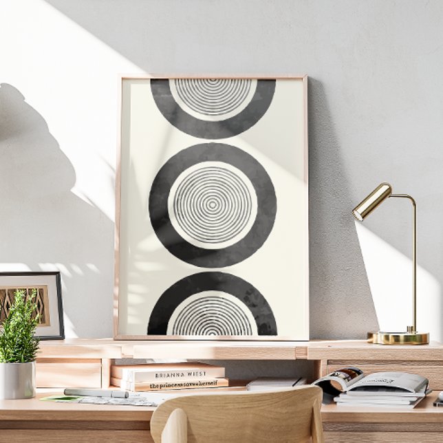 Poster Círculos de cor da água do meio século (Criador carregado)