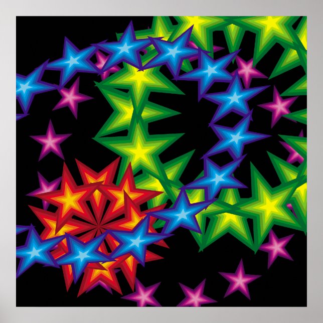 Pôster círculos de estrelas vívidas (Frente)
