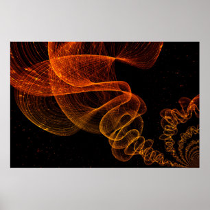 Poster Círculos de fundo modelo fractal