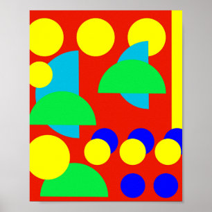 Poster Círculos de quadrados geométricos abstrato