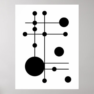 Poster Círculos Geométricos e Linhas Abstrato | Moderno