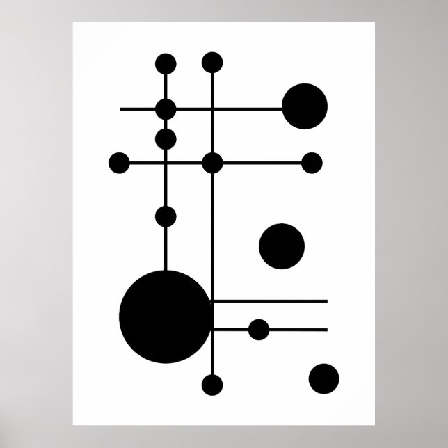 Poster Círculos Geométricos e Linhas Abstrato | Moderno (Frente)