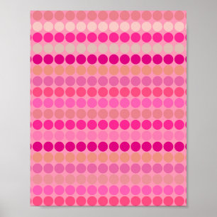Poster Círculos Geométricos Rosa