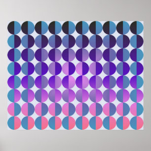 Pôster Círculos grandes da arte Op pelo roxo e pela