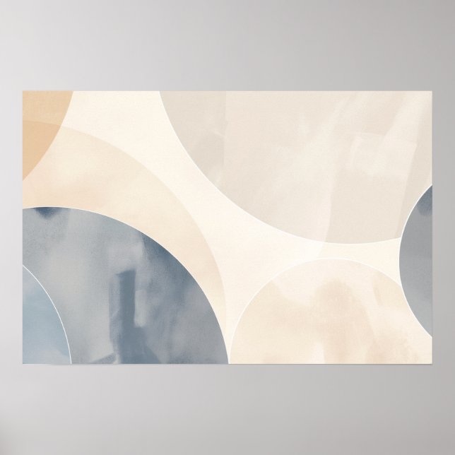 Poster Círculos na cinza e bege com espaço de cópia (Frente)
