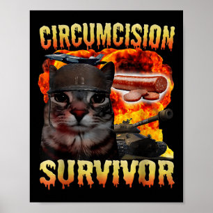 Poster Circuncisão Sobrevivência Engraçada Gato Específic