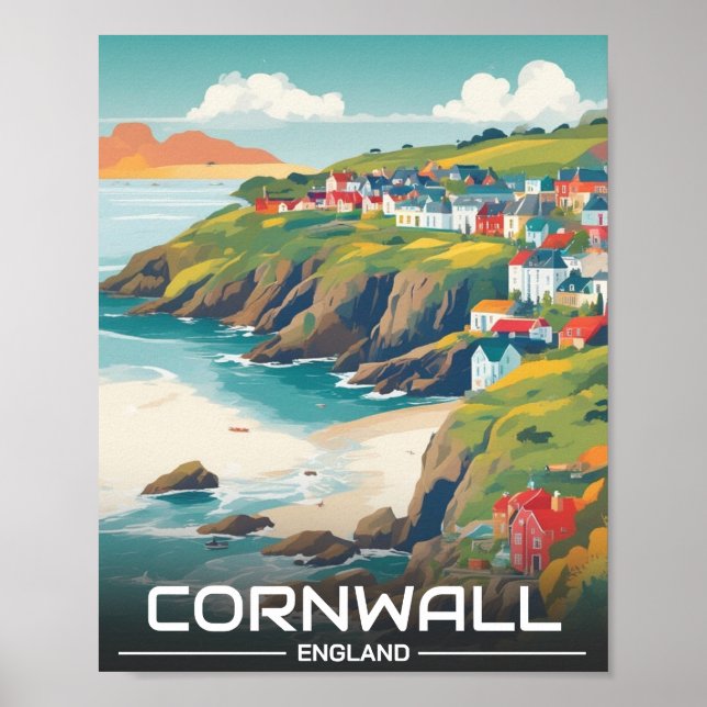 Poster Circunscrição de Cornwall — Inglaterra — linha cos (Frente)