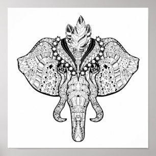 Poster Circus Elephant Doodle 2