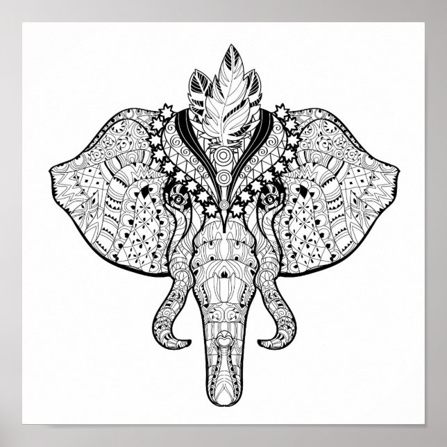 Poster Circus Elephant Doodle 2 (Frente)