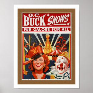 POSTER CIRCUS MCM IMPRESSO VINTAGE