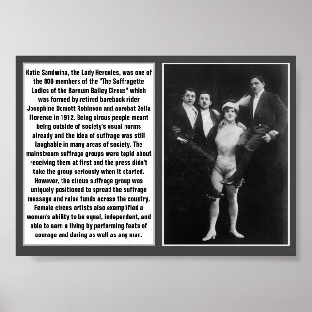 Poster Circus Suffragette Katie Sandwina Barnum Bailey (Frente)