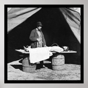 Poster Cirurgião de embalsamação no trabalho 1864