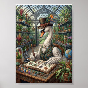 Poster Cisne Aristocrático Estufa Vitoriana Botânica F