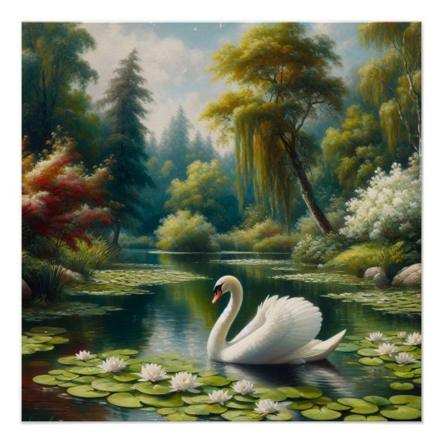 Pôster Cisne Branco sobre a desocupação do impressionismo (Frente)