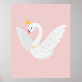 Poster Cisne voador fofo e elegante