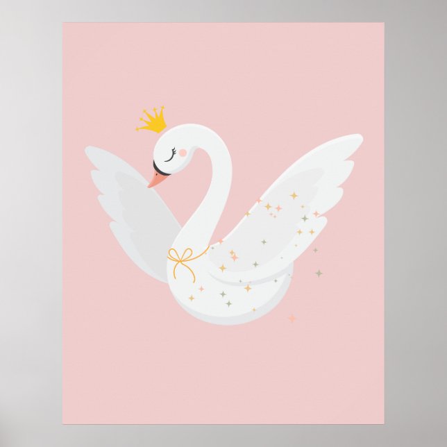Poster Cisne voador fofo e elegante (Frente)