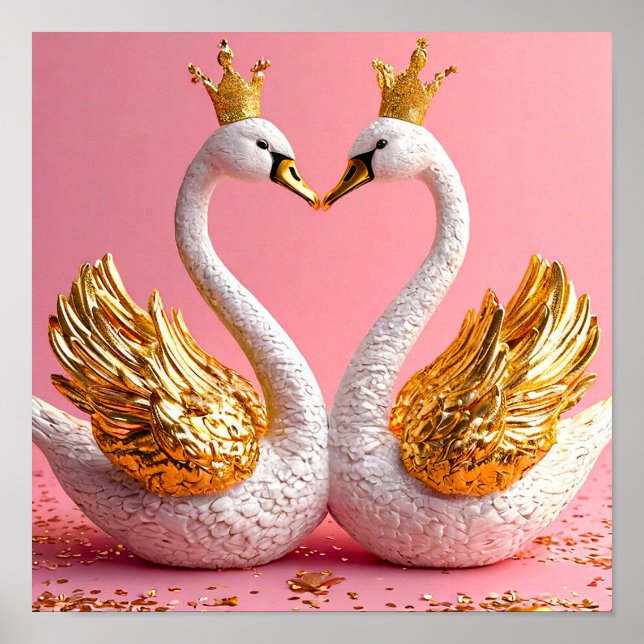 Poster Cisnes Brancos de Casamento Graça Amor Puro 🦢🤍✨ (Frente)