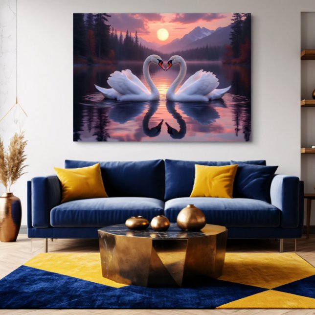 Poster Cisnes sob a Lua do Amor (Criador carregado)