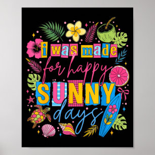 Poster Citação alegre de verão tropical colorido praia su