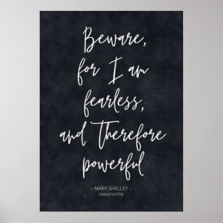Poster Citação clássica do Frankenstein de Mary Shelley