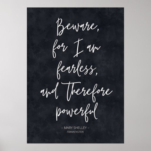 Poster Citação clássica do Frankenstein de Mary Shelley (Frente)