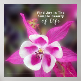 Poster Citação Com Foto De Flor Columbine