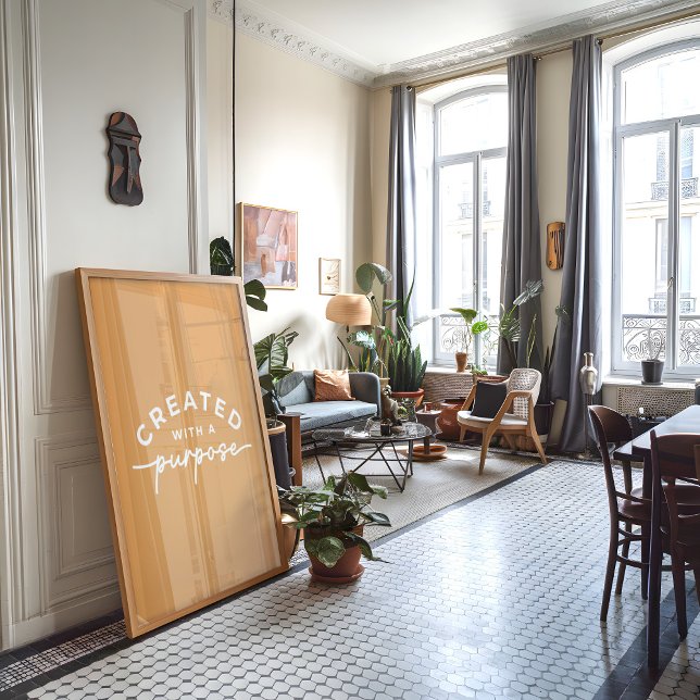 Poster Citação Cristã Elegante de Mostarda (Criador carregado)