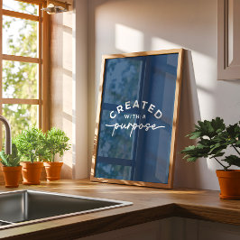 Poster Citação Cristã Elegante marinho Azul