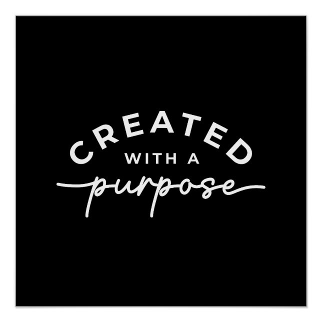 Pôster Citação Cristã Elegante Negra (Frente)