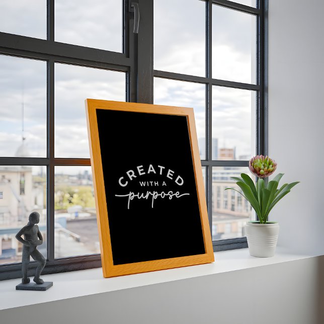 Poster Citação Cristã Elegante Negra (Criador carregado)