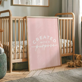 Poster Citação Cristã Elegante Rosa Esbranquiçada