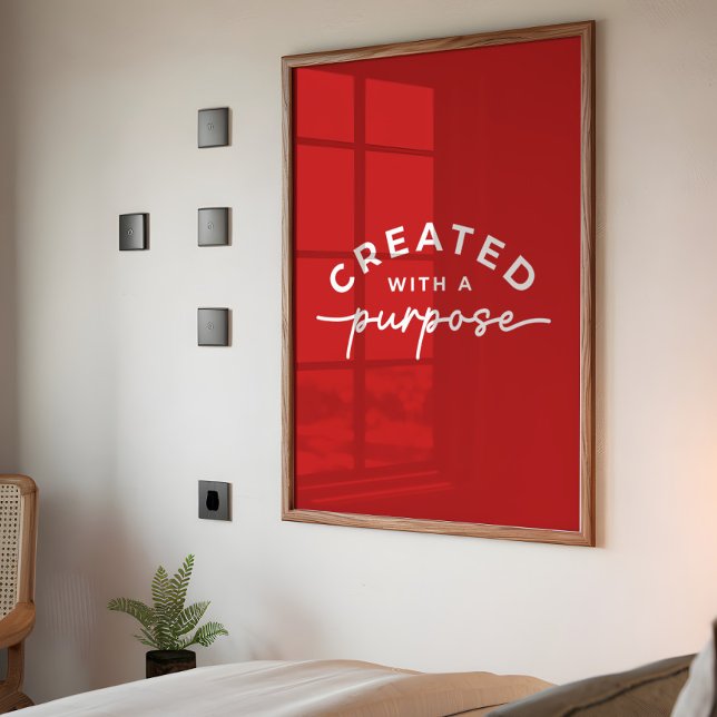 Poster Citação Cristã Elegante Vermelha (Criador carregado)