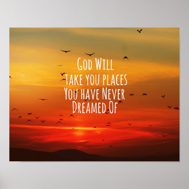 Pôster Citação Cristã Inspiradora: Deus Irá (Frente)