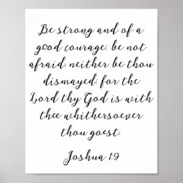 Poster Citação Cristã Negra Minimalista